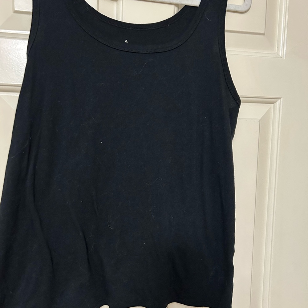 A New Day Black Tank Top Relaxed Fit Scoop Neck